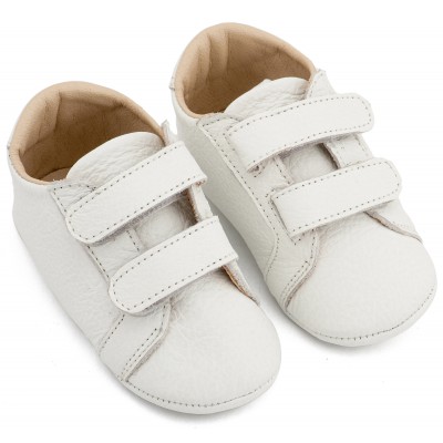 MI1136 Λευκό Δερμάτινο Σνικερ με Χρατς 