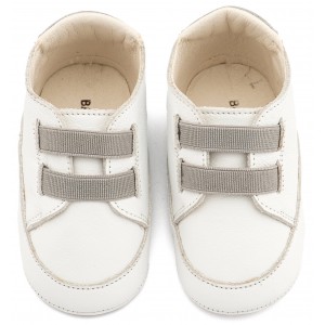 MI1137 Λευκό Γκρι Παντοφλέ Σνίκερ με Λαστιχάκια 