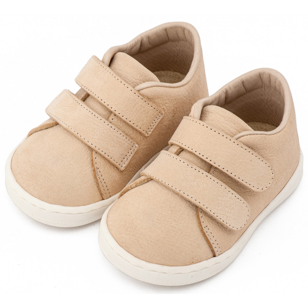 PRI2090 Μπεζ Sneakers Διπλή Μπαρέτα Χρατς 