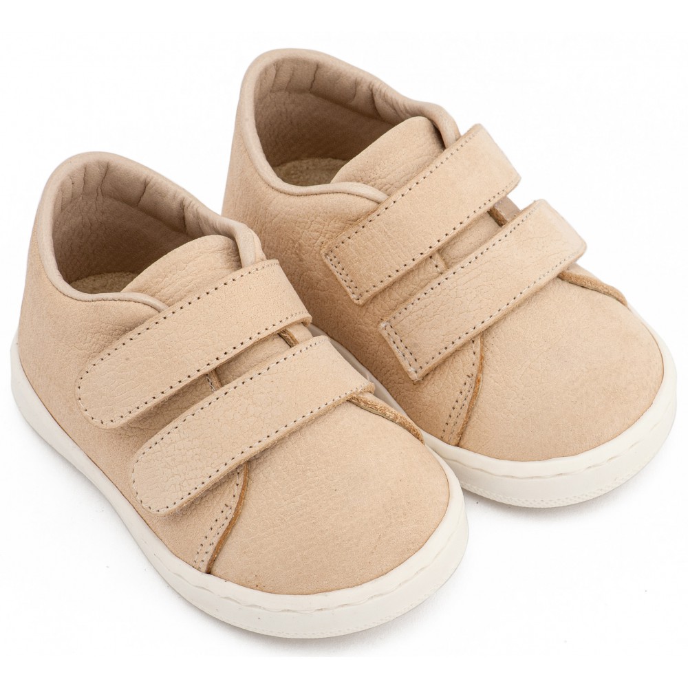 PRI2090 Μπεζ Sneakers Διπλή Μπαρέτα Χρατς 