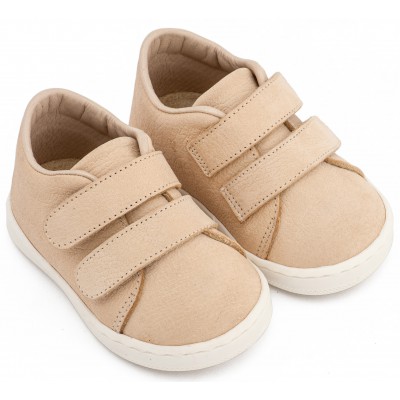 PRI2090 Μπεζ Sneakers Διπλή Μπαρέτα Χρατς 