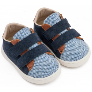 PRI2104  Μπλε Ταμπά Sneakers Διπλή Μπαρέτα Χρατς 