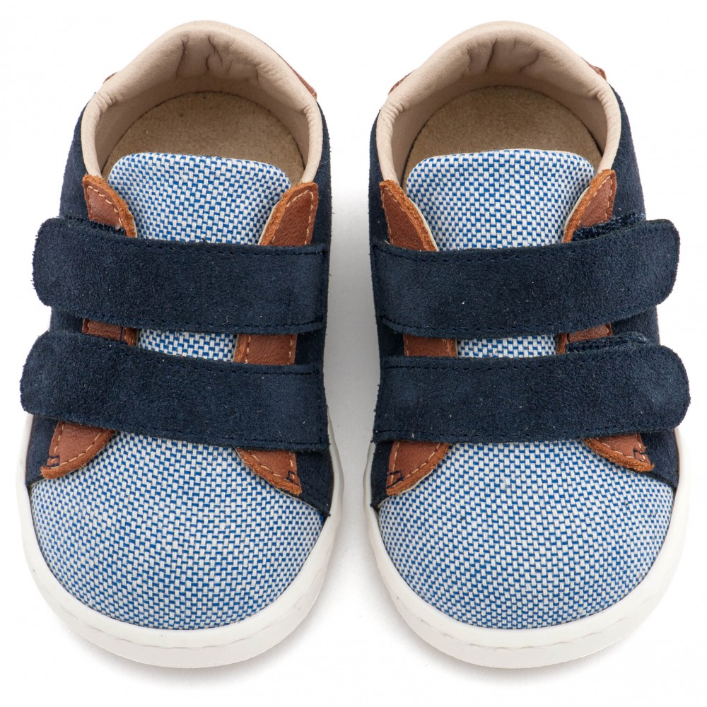 PRI2104  Μπλε Ταμπά Sneakers Διπλή Μπαρέτα Χρατς 