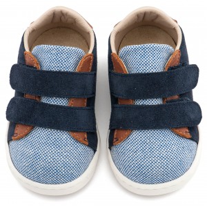 PRI2104  Μπλε Ταμπά Sneakers Διπλή Μπαρέτα Χρατς 