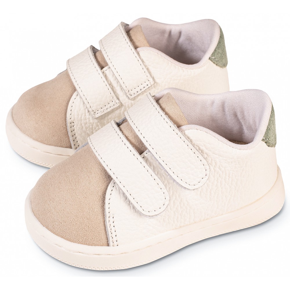 PRI2113 Λευκό Μπεζ Μέντα Sneakers 