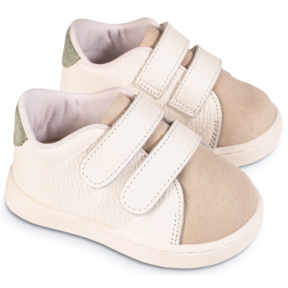 PRI2113 Λευκό Μπεζ Μέντα Sneakers 