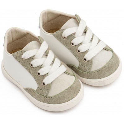 PRΙ2120 Λευκό Μέντα Δερμάτινο Δετό Sneakers 