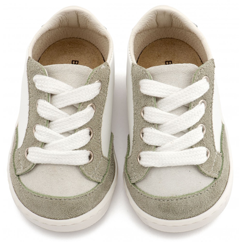 PRΙ2120 Λευκό Μέντα Δερμάτινο Δετό Sneakers 