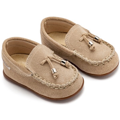 PRI2121 Μπεζ Καστόρινο Δετό Loafer 