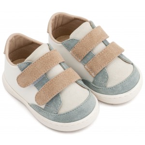 PRI2125 Λευκό Μίνεραλ Μπεζ Τρίχρωμο Sneakers Διπλή Μπαρέτα Χρατς 