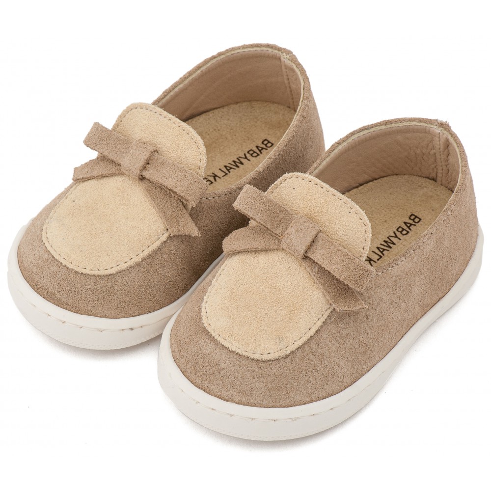 PRI2127 Μπεζ Loafer με Φιογκάκι  