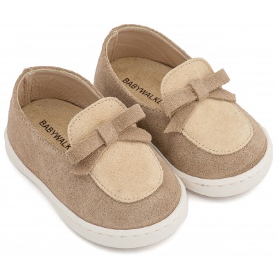 PRI2127 Μπεζ Loafer με Φιογκάκι  