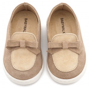 PRI2127 Μπεζ Loafer με Φιογκάκι  