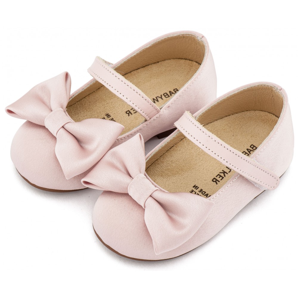 BW4870 Ροζ Γοβάκι Μονή Μπαρέτα με Σατέν Φιόγκο  