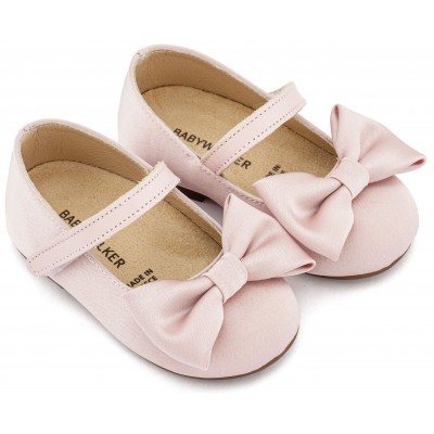 BW4870 Ροζ Γοβάκι Μονή Μπαρέτα με Σατέν Φιόγκο  