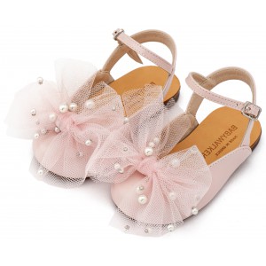 BW4882  Ροζ Γαλλικό Σαμπό με Φιόγκο και Πέρλες 