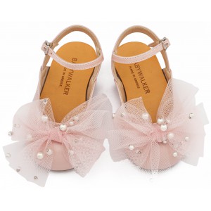 BW4882  Ροζ Γαλλικό Σαμπό με Φιόγκο και Πέρλες 