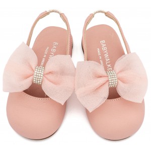 BW4883 Ροζ Γαλλικό Σαμπό με Φιόγκο Οργάντζας και Στρας 