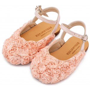 BW4884 Ροζ Γαλλικό Σαμπό με Chiffon Λουλούδια 