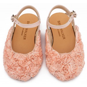 BW4884 Ροζ Γαλλικό Σαμπό με Chiffon Λουλούδια 