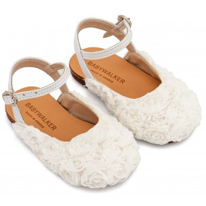 BW4884 Λευκό Γαλλικό Σαμπό με Chiffon Λουλούδια 