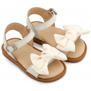 BW4892 Εκρού Πέδιλο με Διακοσμητικό Οργάντζας 