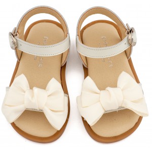 BW4892 Εκρού Πέδιλο με Διακοσμητικό Οργάντζας 