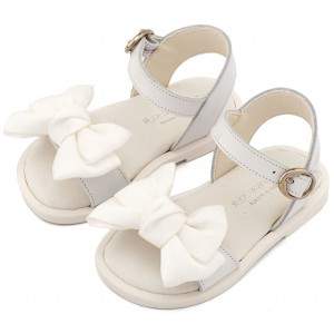 BW4892 Λευκό Πέδιλο με Διακοσμητικό Οργάντζας 