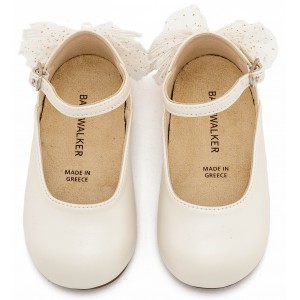 BS3594 Εκρού Γαλλικό Γοβάκι με Διακοσμημένη Φτέρνα Πεταλούδα 