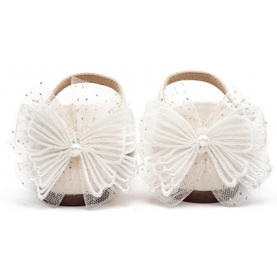 BS3594 Εκρού Γαλλικό Γοβάκι με Διακοσμημένη Φτέρνα Πεταλούδα 