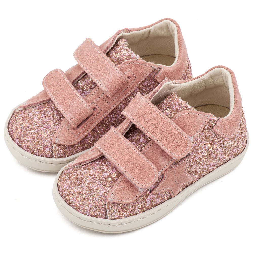 EXC5904 Ροζ Αντικέ Sneaker Διπλό Χρατς με Αστέρι στο Πλάι 