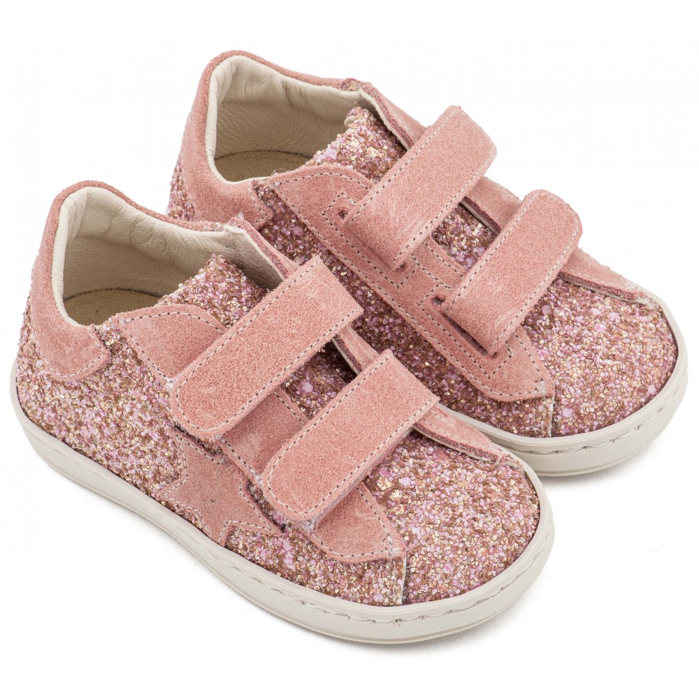 EXC5904 Ροζ Αντικέ Sneaker Διπλό Χρατς με Αστέρι στο Πλάι 