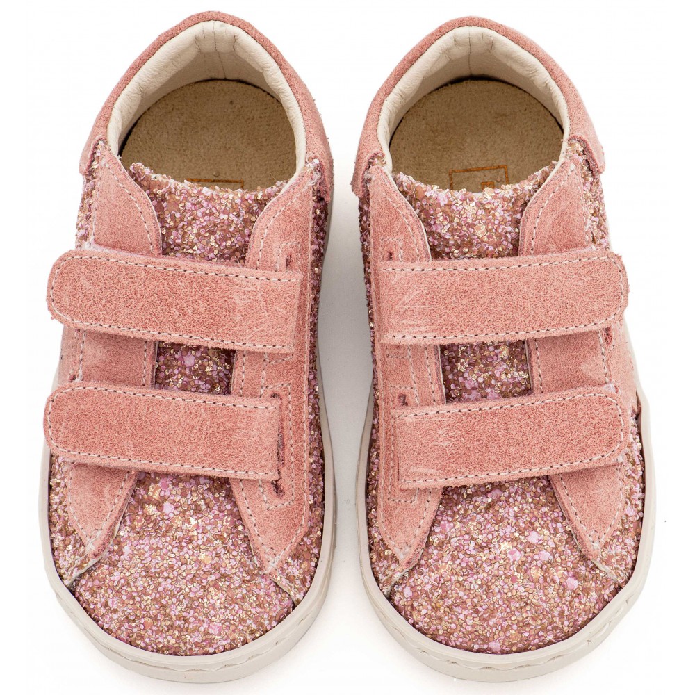 EXC5904 Ροζ Αντικέ Sneaker Διπλό Χρατς με Αστέρι στο Πλάι 