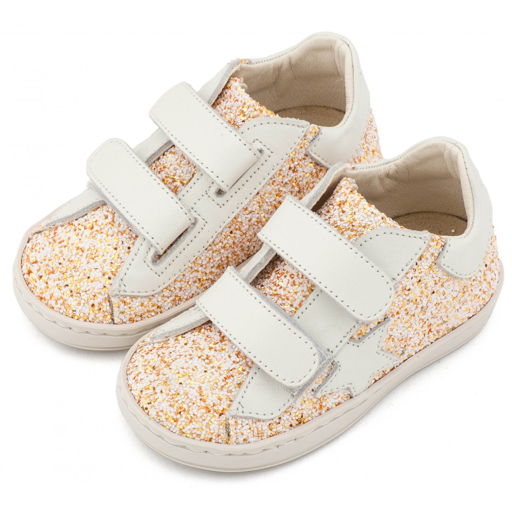 EXC5904 Εκρού Sneaker Διπλό Χρατς με Αστέρι στο Πλάι 