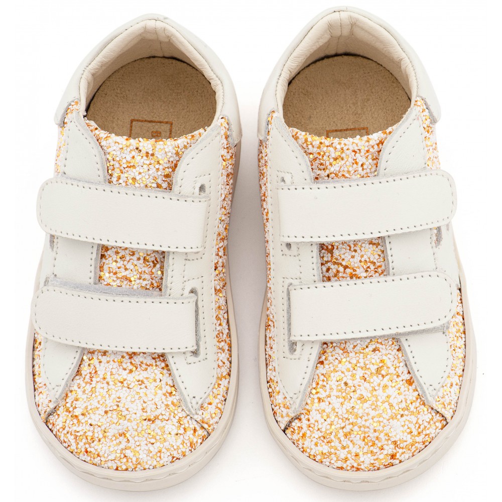 EXC5904 Εκρού Sneaker Διπλό Χρατς με Αστέρι στο Πλάι 