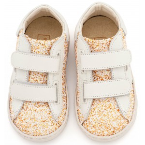 EXC5904 Εκρού Sneaker Διπλό Χρατς με Αστέρι στο Πλάι 