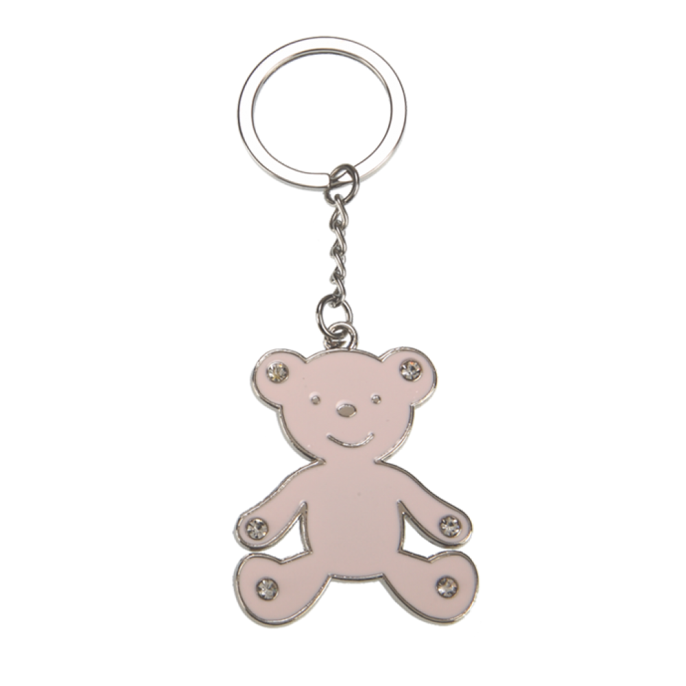 Μεταλλικό Μπρελόκ Αρκουδάκι Ροζ