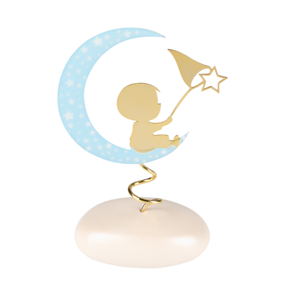 Μπομπονιε΄ρα Αγόρι με Φεγγάρι σε Βότσαλο