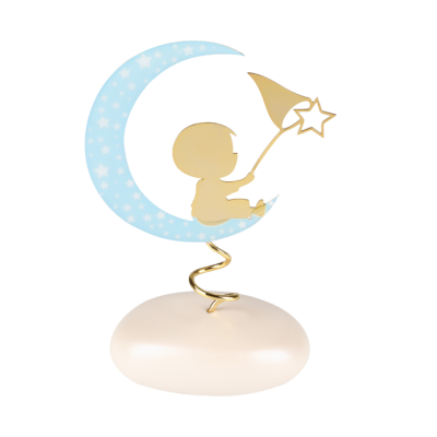 Μπομπονιε΄ρα Αγόρι με Φεγγάρι σε Βότσαλο