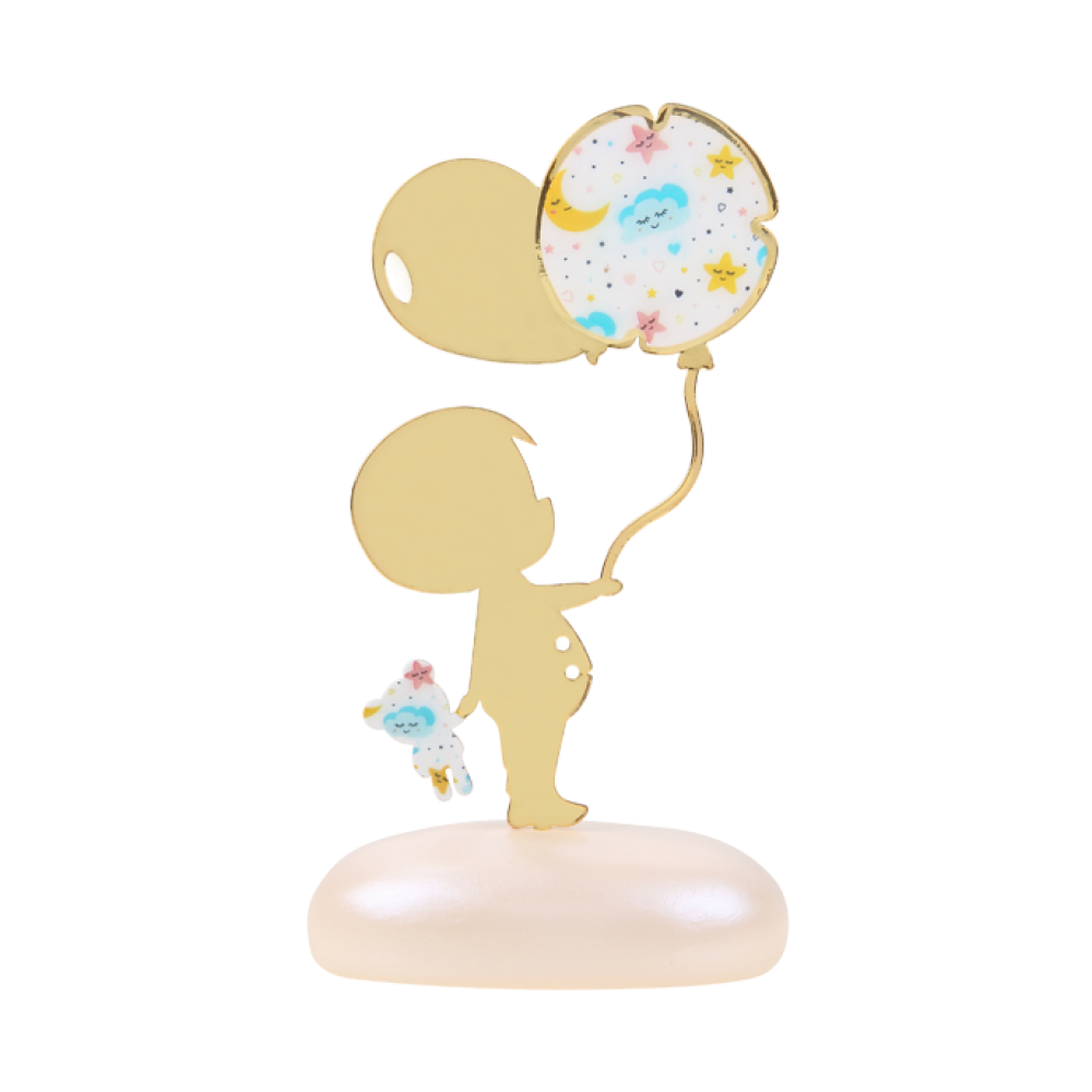 Μπομπονιέρα Αγόρι με Μπαλόνι σε Βότσαλο