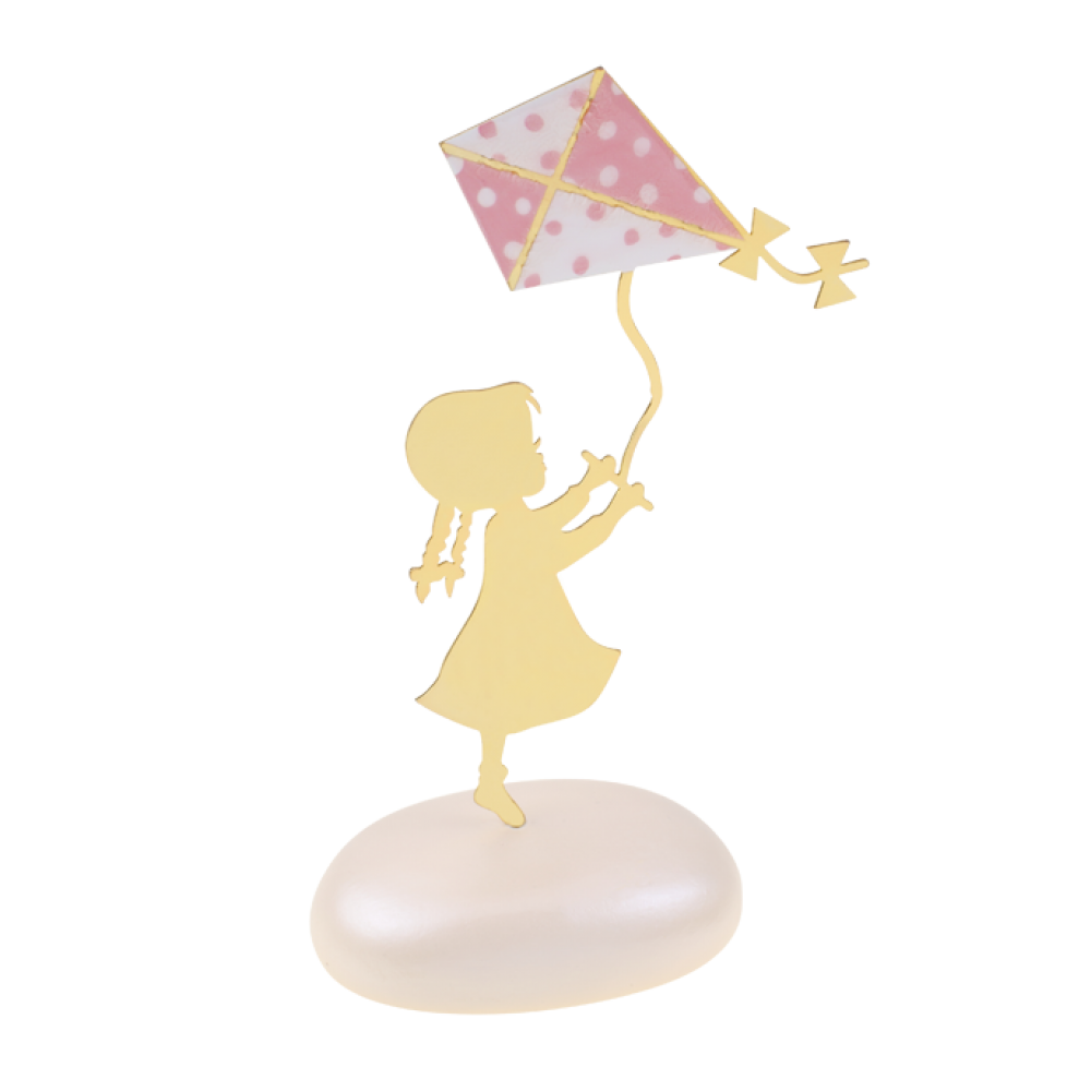 Μπομπονιέρα Κορίτσι με Χαρταετό σε Βότσαλο