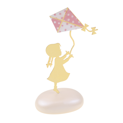 Μπομπονιέρα Κορίτσι με Χαρταετό σε Βότσαλο