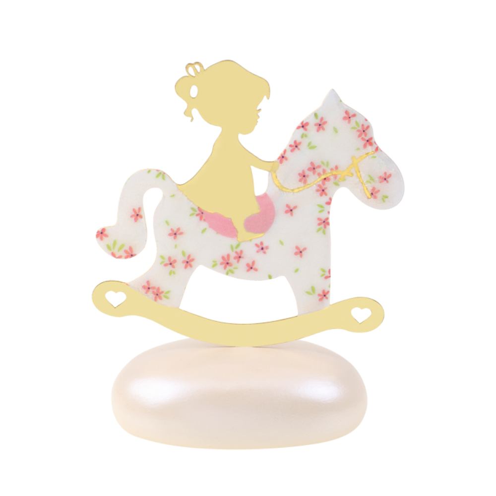 Μπομπονιέρα Κορίτσι με Αλογάκι σε Βότσαλο