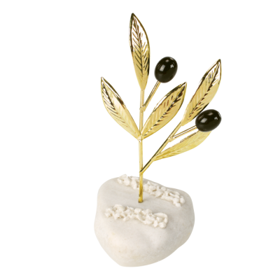 Μπομπονιέρα Κλαδί Ελιάς σε Πέτρα