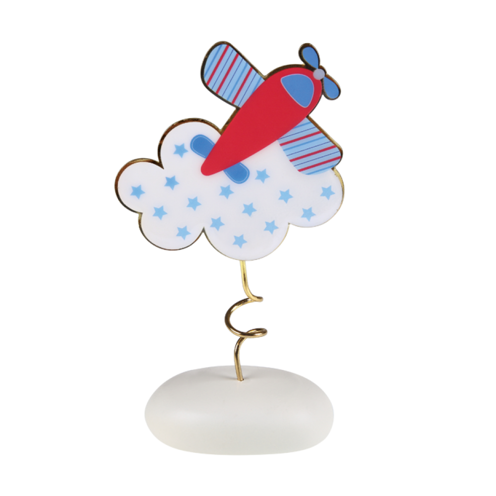 Μπομπονιέρα Αεροπλανάκι με Σύννεφο σε Βότσαλο