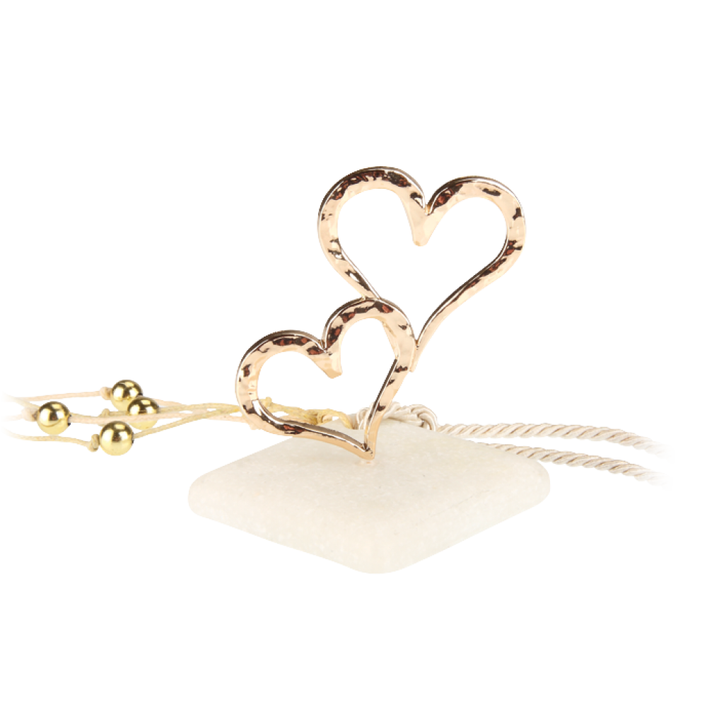 Μπομπονιέρα Καρδιές Σφυρήλατες σε Πέτρα