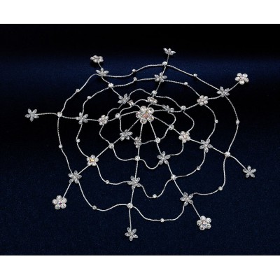 ΚΟΥΑΦ ΓΙΑ ΤΑ ΜΑΛΛΙΑ ΤΗΣ ΝΥΦΗΣ ΜΕ ΛΟΥΛΟΥΔΙΑ ΚΑΙ STRASS 20cm