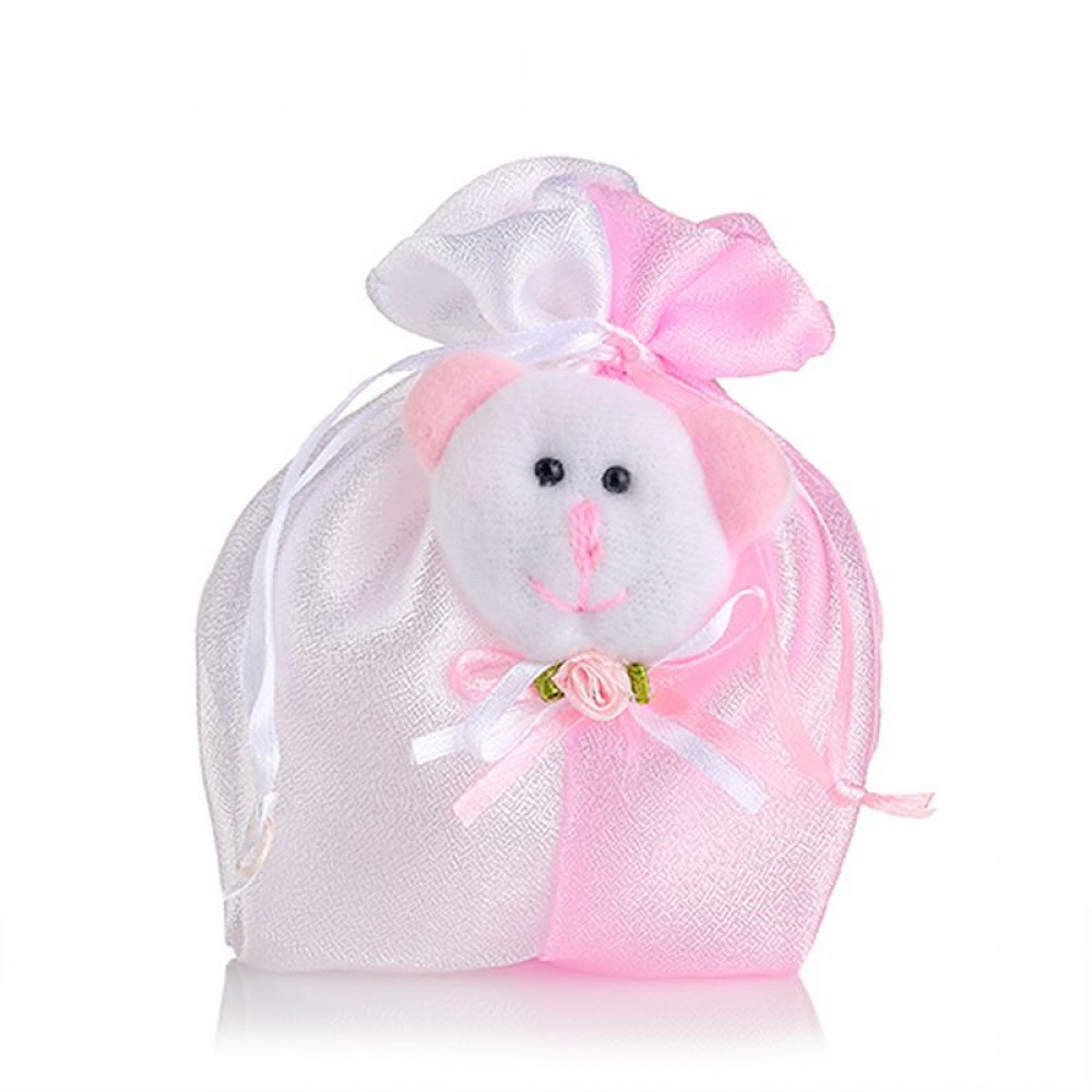 ΠΟΥΓΚΙ ΛΕΥΚΟ-ΡΟΖ ΑΡΚΟΥΔΑΚΙ 13cm 