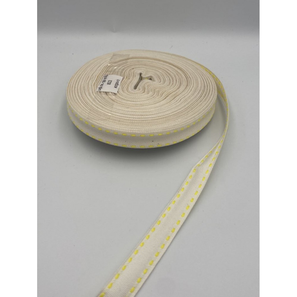 ΚΟΡΔΕΛΑ ΥΦΑΣΜΑ ΕΚΡΟΥ ΜΕ ΚΙΤΡΙΝΟ ΓΑΖΙ ΣΤΑ ΠΛΑΓΙΑ 15ΜΜΧ25ΜΕΤΡΑ 