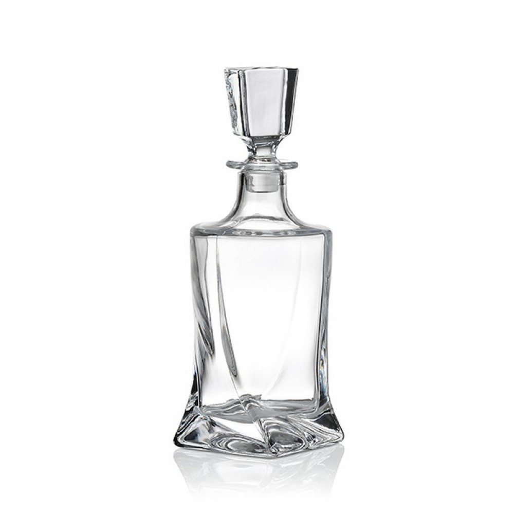 ΚΡΥΣΤΑΛΛΙΝΗ ΚΑΡΑΦΑ ΣΤΡΙΦΤΗ ΜΕ ΤΕΤΡΑΓΩΝΟ ΠΩΜΑ 750ml 10X28CM 